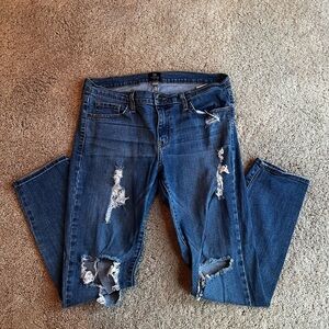 Just Black Ripped Blue Skinny Jeans